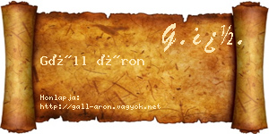 Gáll Áron névjegykártya